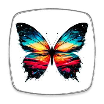 Schmetterling - Viereckiger Kühlschrankmagnet - Weiß - Vorne
