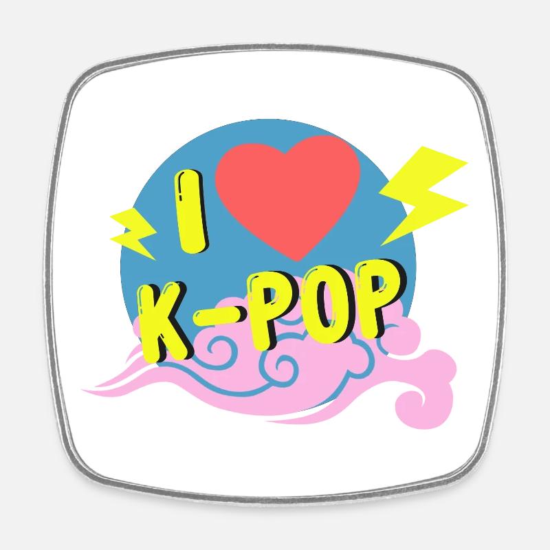 J’adore la Kpop - Magnet carré - blanc