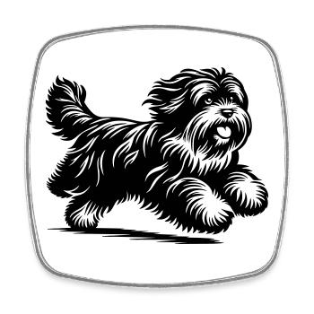 Tibet Terrier - Viereckiger Kühlschrankmagnet - Weiß - Vorne