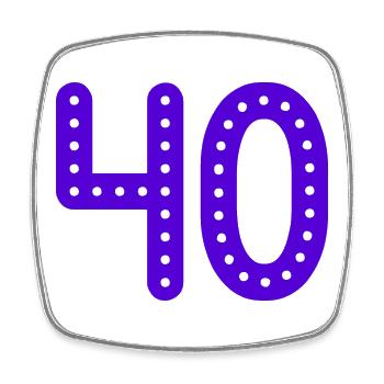 40. 40 ANS. 40e ANNIVERSAIRE. ANNIVERSAIRE 40 ANS. - Magnet carré - blanc - Devant
