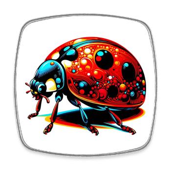 Coccinelle - Magnet carré - blanc - Devant