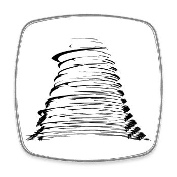stormy hurricane - Square fridge magnet - white - Front