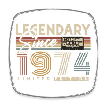 Legendary Since 1974 Vintage Retro Birthday - Square fridge magnet - white - Front