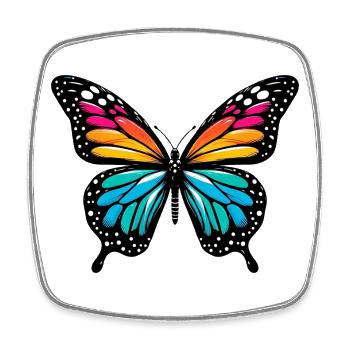 Papillon - Magnet carré - blanc - Devant