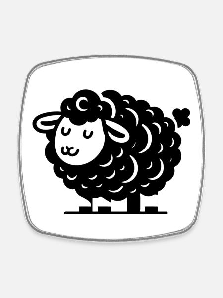 Oveja negra - Imán de nevera cuadrado - blanco