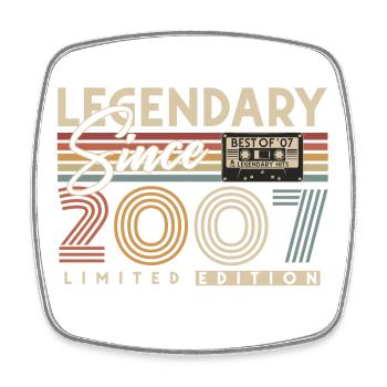 Légendaire depuis 2007 Vintage Rétro Anniversaire - Magnet carré - blanc - Devant
