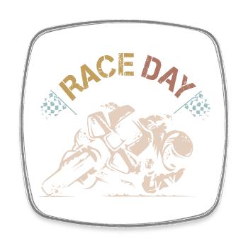 retro superbike raceday Motorrad used look Symbol - Viereckiger Kühlschrankmagnet - Weiß - Vorne