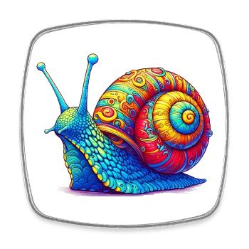 Snail - Square fridge magnet - white - Front