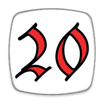 20. 20 ANS. 20e ANNIVERSAIRE. ANNIVERSAIRE 20 ANS. - Magnet carré - blanc - Devant