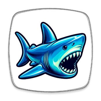 Shark - Square fridge magnet - white - Front