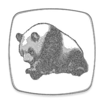 Panda groß - Viereckiger Kühlschrankmagnet - Weiß - Vorne