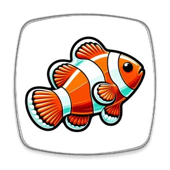 Clownfisch - Viereckiger Kühlschrankmagnet - Weiß - Vorne