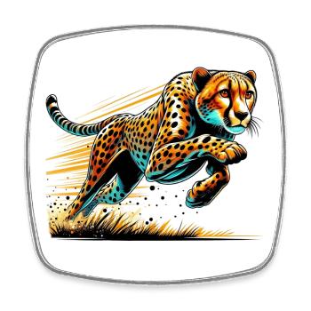 Gepard - Viereckiger Kühlschrankmagnet - Weiß - Vorne