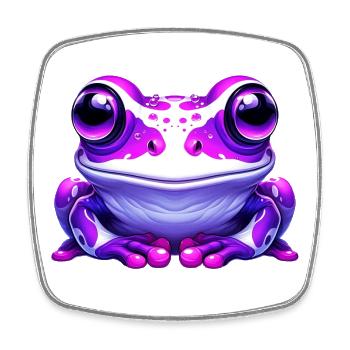 Frosch - Viereckiger Kühlschrankmagnet - Weiß - Vorne