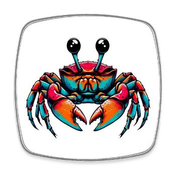 Crabe - Magnet carré - blanc - Devant
