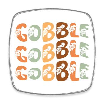 Thanksgiving Gobble - Viereckiger Kühlschrankmagnet - Weiß - Vorne