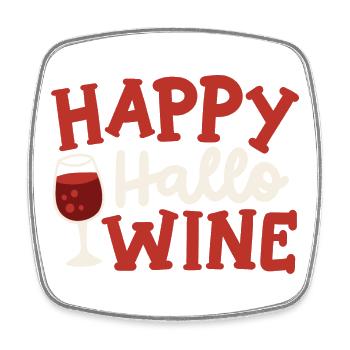 Fröhliches Halloween Wein trinken - Viereckiger Kühlschrankmagnet - Weiß - Vorne