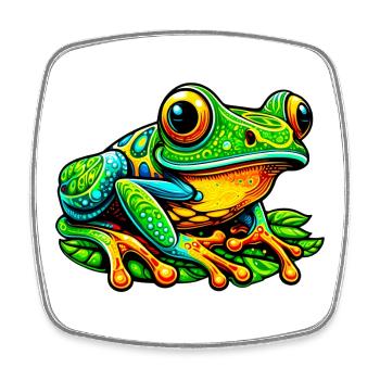 Grenouille - Magnet carré - blanc - Devant