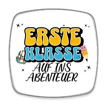 First Class Adventure Motif - Square fridge magnet - white - Front