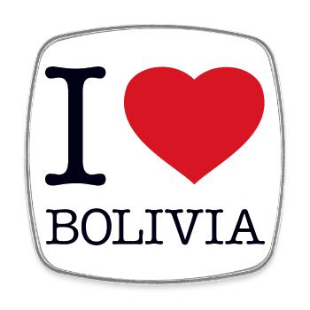 I LOVE BOLIVIA Bolivien - Square fridge magnet - white - Front
