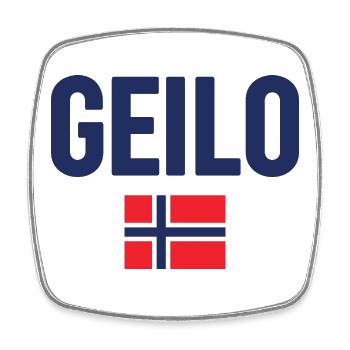 Gelo Norwegian Flag Design  - Square fridge magnet - white - Front