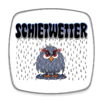 Eule Schietwetter - Viereckiger Kühlschrankmagnet - Weiß - Vorne
