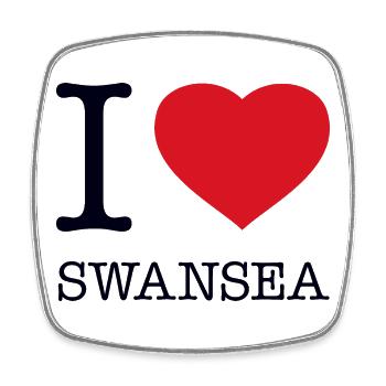 I LOVE SWANSEA - Square fridge magnet - white - Front