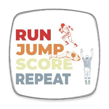 Run, jump, point repeat, - Square fridge magnet - white - Front