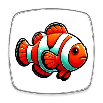 Clownfish - Square fridge magnet - white - Front