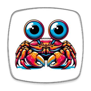 Crabe - Magnet carré - blanc - Devant