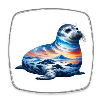 Seal - Square fridge magnet - white - Front