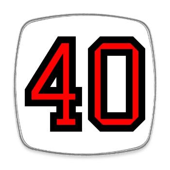 40. 40 ANS. 40e ANNIVERSAIRE. ANNIVERSAIRE 40 ANS. - Magnet carré - blanc - Devant