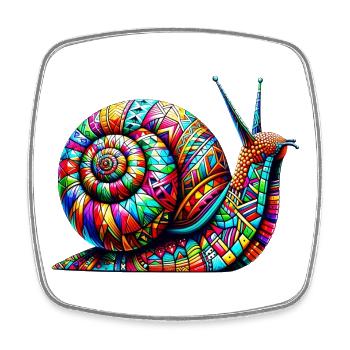 Snail - Square fridge magnet - white - Front