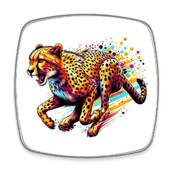 Cheetah - Square fridge magnet - white - Front