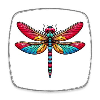 Dragonfly - Square fridge magnet - white - Front