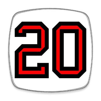 20. 20 JAHRE. 20-JÄHRIGES JUBILÄUM. 20-JÄHRIGES JUBILÄUM. - Viereckiger Kühlschrankmagnet - Weiß - Vorne