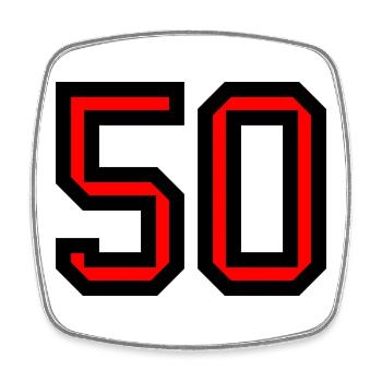 50. 50 YEARS. 50th ANNIVERSARY. 50 YEARS ANNIVERSARY. - Square fridge magnet - white - Front