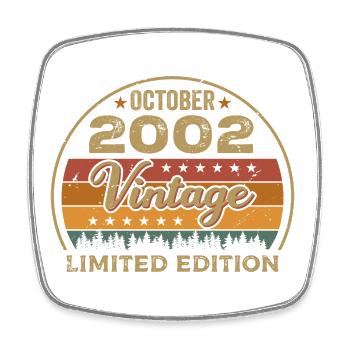 Millésime Octobre 2002 Cadeau d’anniversaire - 2002 - Magnet carré - blanc - Devant