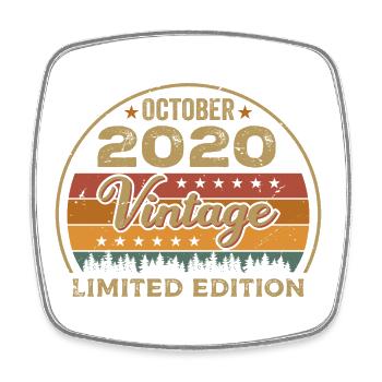 Millésime Octobre 2020 Cadeau d’anniversaire - 2020 - Magnet carré - blanc - Devant