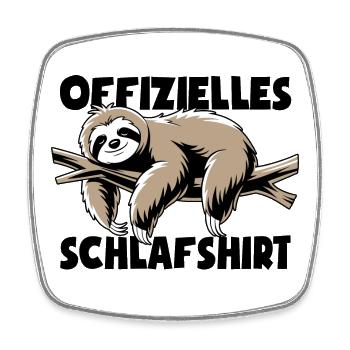 Faultier Offizielles Schlafshirt Pyjama - Viereckiger Kühlschrankmagnet - Weiß - Vorne