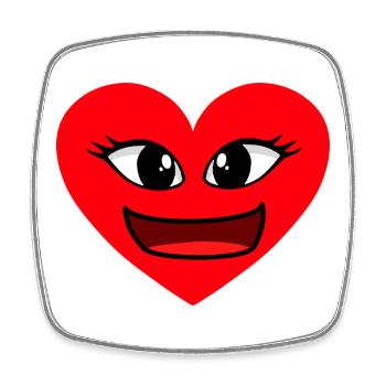 Heart Face Heartfelt Hearts Valentine's Day - Square fridge magnet - white - Front