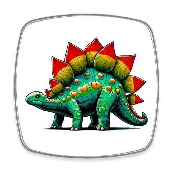 Dinosaure - Magnet carré - blanc - Devant