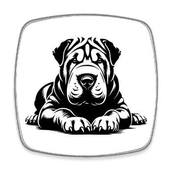Shar Pei - Viereckiger Kühlschrankmagnet - Weiß - Vorne