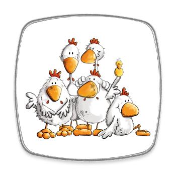 Lustige Hühner Für Huhn Liebhaber - Viereckiger Kühlschrankmagnet - Weiß - Vorne