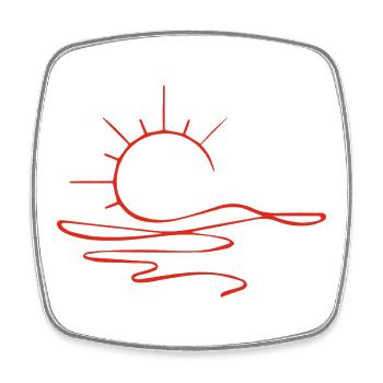 Sunset Sketch (Red) - Square fridge magnet - white - Front