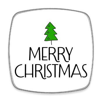 Merry Christmas with Christmas tree - Square fridge magnet - white - Front