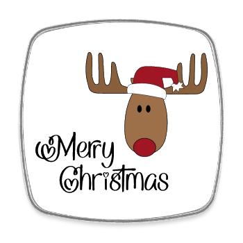 merry Christmas - Square fridge magnet - white - Front