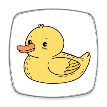 Ente - Viereckiger Kühlschrankmagnet - Weiß - Vorne