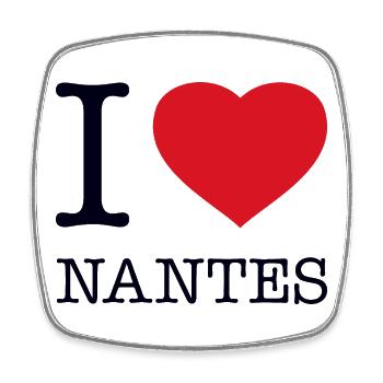 J’ADORE NANTES - Magnet carré - blanc - Devant