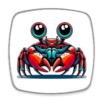 Crabe - Magnet carré - blanc - Devant